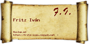 Fritz Iván névjegykártya