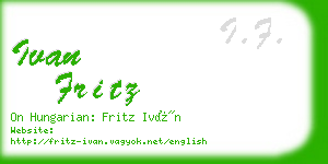 ivan fritz business card